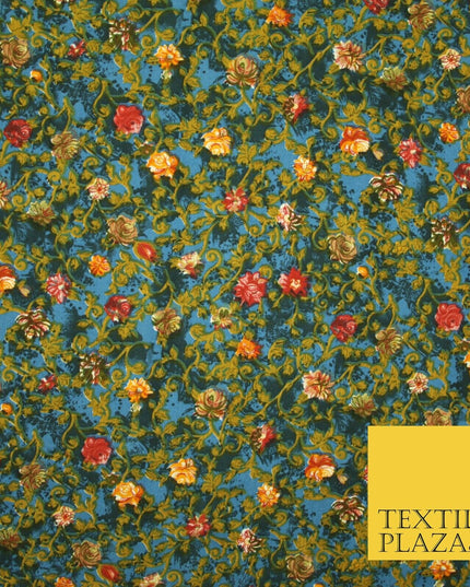 Mix Floral Animal Abstract Printed Fine Crepe Polyester Summer Dress Fabric 58"