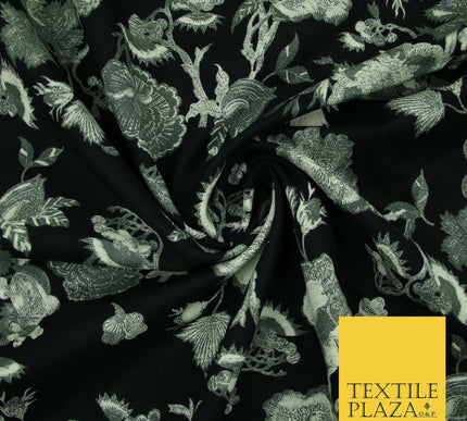 Floral Animal Abstract Printed Cotton Sateen Lawn Summer Dress Fabric Flower 58"