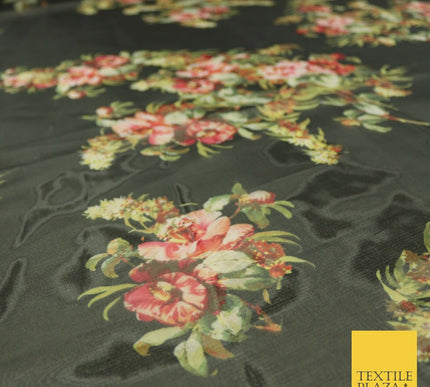 Italian Design Premium Floral Digital Printed Sheer Organza 100%Polyester Fabric