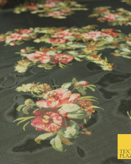 Italian Design Premium Floral Digital Printed Sheer Organza 100%Polyester Fabric