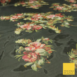 Italian Design Premium Floral Digital Printed Sheer Organza 100%Polyester Fabric