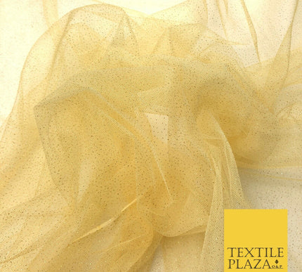 Premium LIGHT GOLD GLITTER MESH NET Tutu Sparkle Fairy Sheer Craft Dress QF763