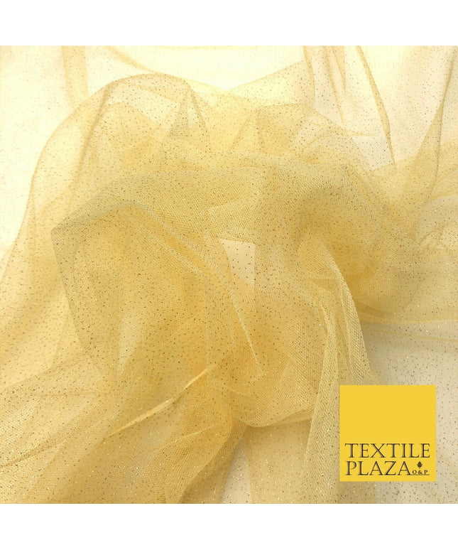 Premium LIGHT GOLD GLITTER MESH NET Tutu Sparkle Fairy Sheer Craft Dress QF763