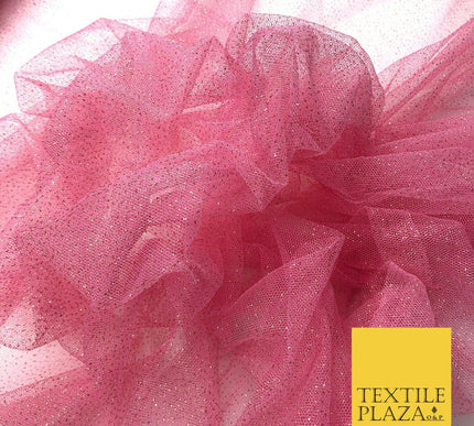 Premium BABY PINK GLITTER MESH NET Tutu Sparkle Fairy Sheer Craft Dress QF762