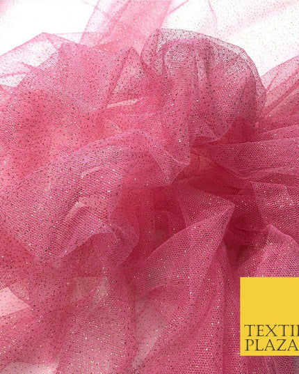 Premium BABY PINK GLITTER MESH NET Tutu Sparkle Fairy Sheer Craft Dress QF762