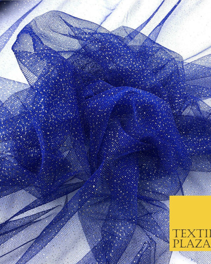Premium ROYAL BLUE GLITTER MESH NET Tutu Sparkle Fairy Sheer Craft Dress QF759