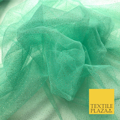 Premium MINT GREEN GLITTER MESH NET Tutu Sparkle Fairy Sheer Craft Dress QF757