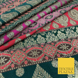 Luxury Multicolour Striped Indian Ornamental Brocade Fancy Banarsi Fabric 1340