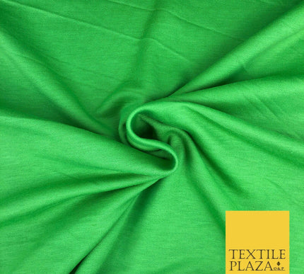 Premium GREEN Plain French 100% Cotton Terry Jersey 70" Dress Fabric 1334