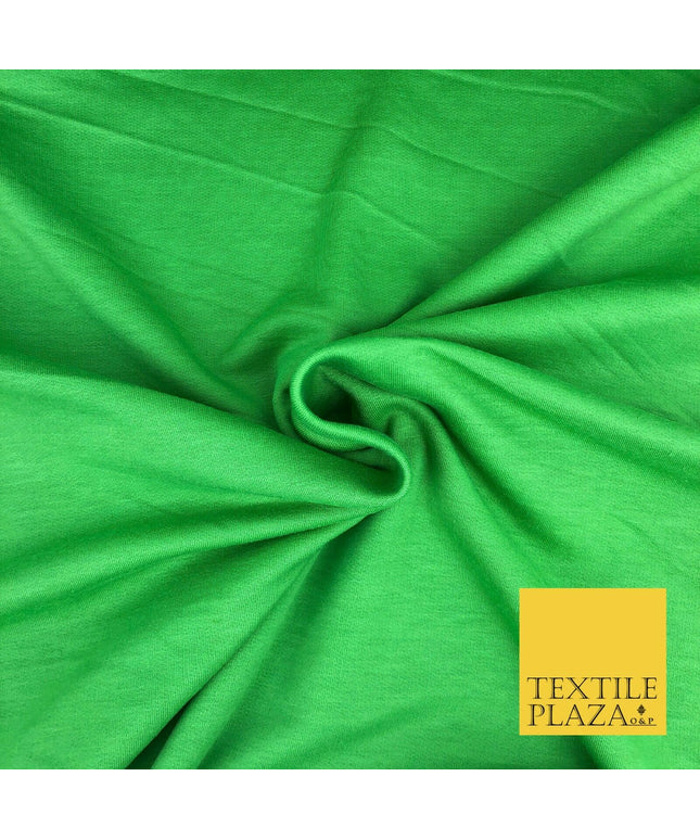 Premium GREEN Plain French 100% Cotton Terry Jersey 70" Dress Fabric 1334