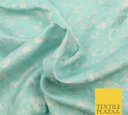 SEA GREEN Luxury Abstract Metallic Textured Brocade Jacquard Dress Fabric 1676