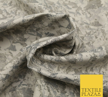 GREY Luxury Abstract Metallic Textured Brocade Jacquard Dress Fabric 1677
