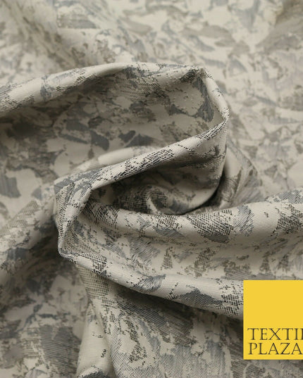 GREY Luxury Abstract Metallic Textured Brocade Jacquard Dress Fabric 1677
