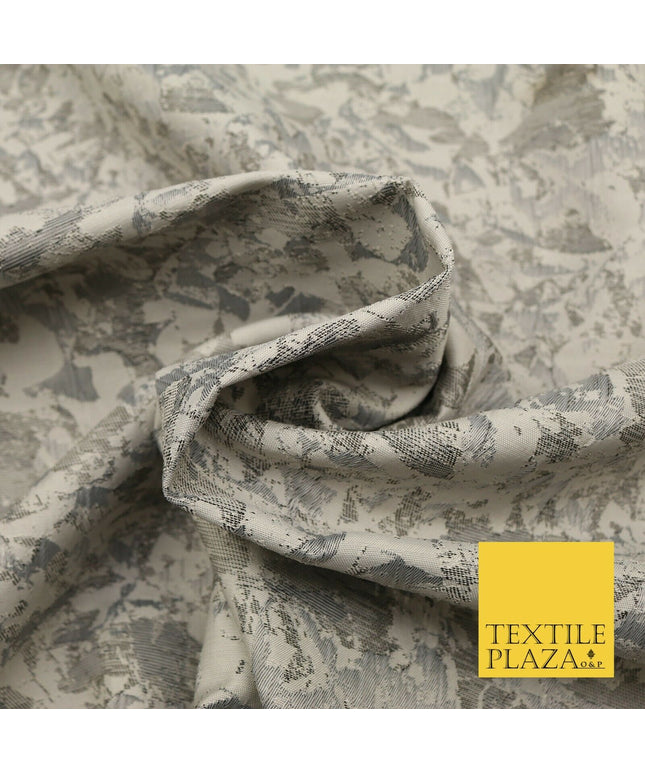 GREY Luxury Abstract Metallic Textured Brocade Jacquard Dress Fabric 1677
