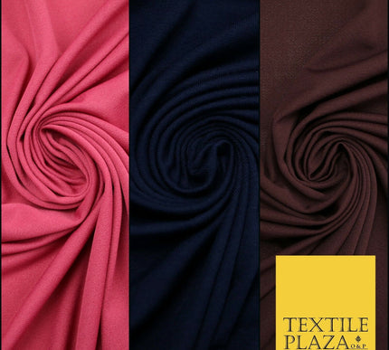 Raspberry Navy Blue Burgundy Soft Plain Stretch Lycra Jersey Fabric ITY Dress