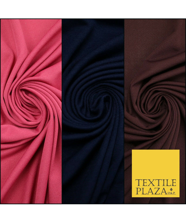 Raspberry Navy Blue Burgundy Soft Plain Stretch Lycra Jersey Fabric ITY Dress