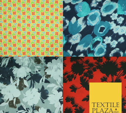 Floral Animal Printed Fine Silky Satin Crepe Polyester Summer Dress Fabric Shiny