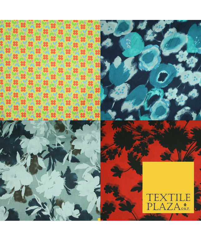 Floral Animal Printed Fine Silky Satin Crepe Polyester Summer Dress Fabric Shiny