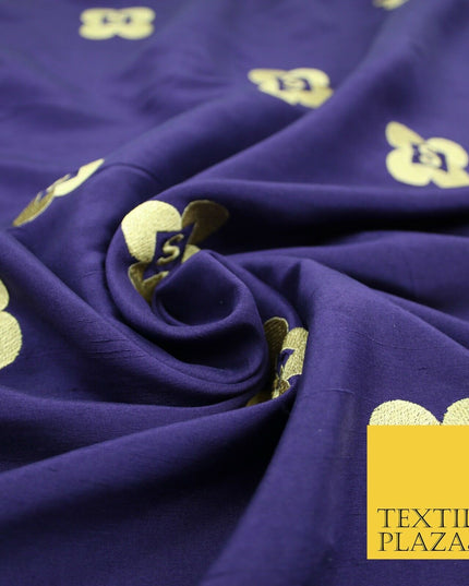 Rare Purple S Personalised 100% Pure Silk Gold Embroidery Indian Fabric "S" 2523