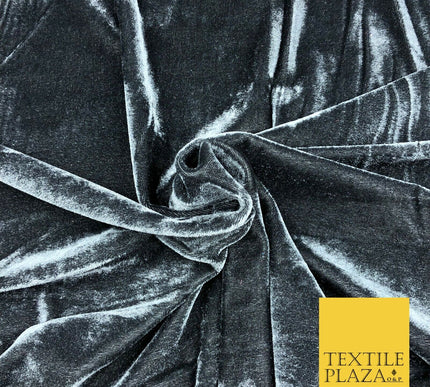 DARK GREY Soft Plain Velvet Fabric Dress Material - 58" - More Colours P1049