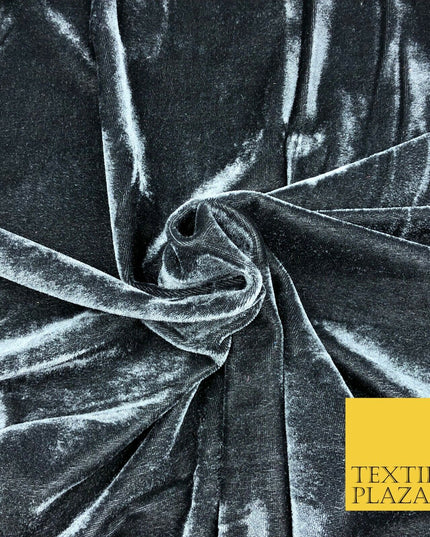 DARK GREY Soft Plain Velvet Fabric Dress Material - 58" - More Colours P1049