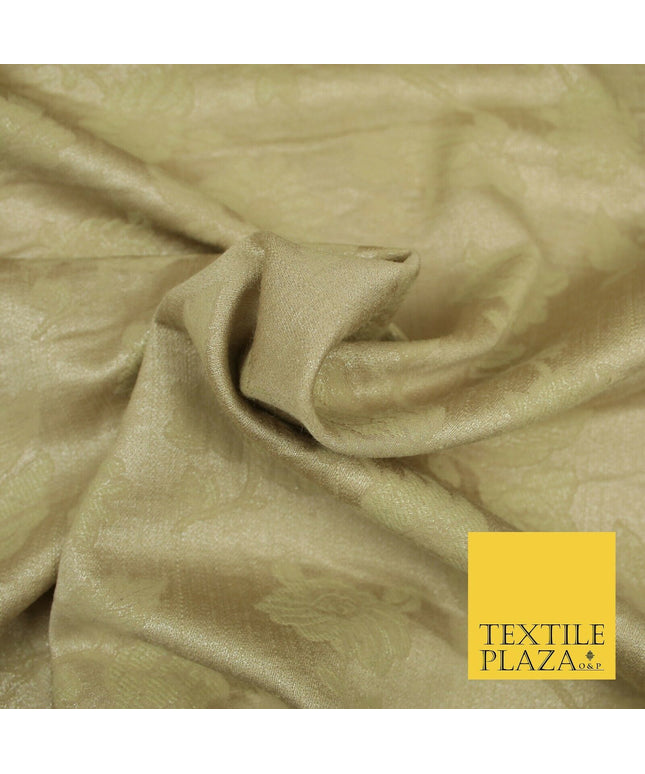 Gold Floral Glitter Shimmer Lurex Jacquard Dress Fabric Skirt Craft Curtain 1881