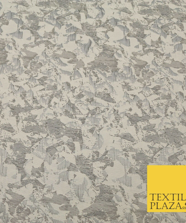 GREY Luxury Abstract Metallic Textured Brocade Jacquard Dress Fabric 1677