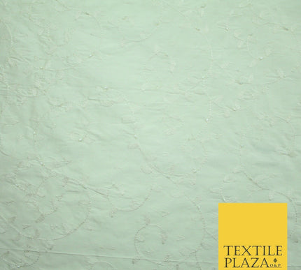 Bridal Bridesmaids Wedding 100% Pure TwoTone Silk Bead Allover Embroidery Fabric