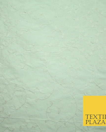 Bridal Bridesmaids Wedding 100% Pure TwoTone Silk Bead Allover Embroidery Fabric