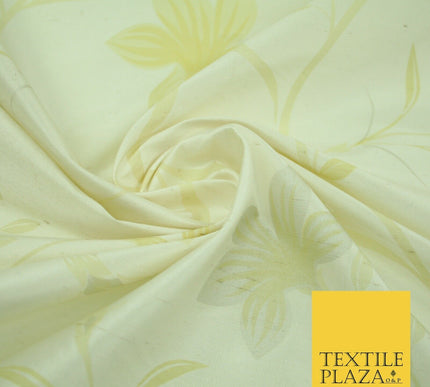 5 Pastel Colours - Floral Printed 100% PURE Dupion Raw Silk Bridal Flower Fabric