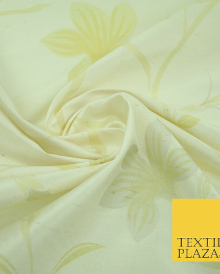 5 Pastel Colours - Floral Printed 100% PURE Dupion Raw Silk Bridal Flower Fabric