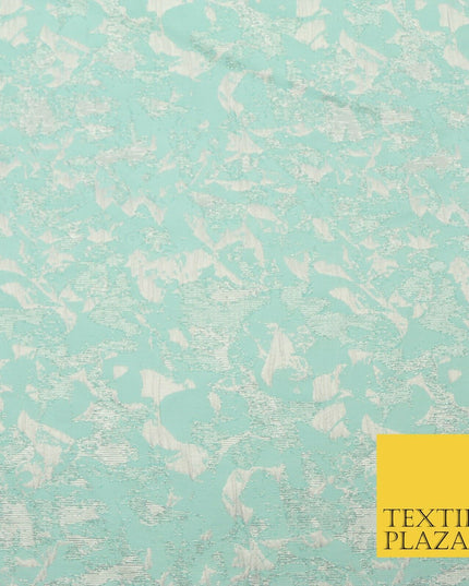 SEA GREEN Luxury Abstract Metallic Textured Brocade Jacquard Dress Fabric 1676