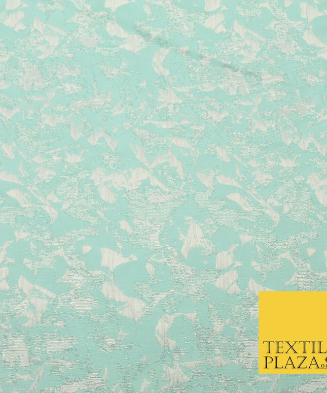 SEA GREEN Luxury Abstract Metallic Textured Brocade Jacquard Dress Fabric 1676