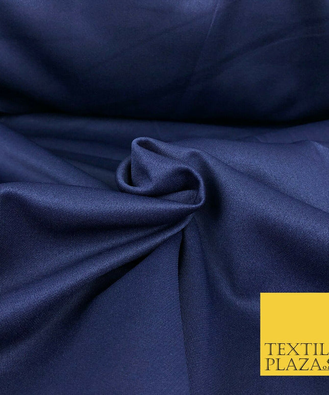 NAVY BLUE Premium Plain Scuba Bodycon Fabric Stretch Jersey Neoprene 1328