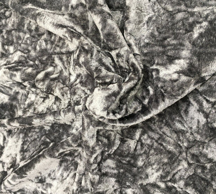 GREY Luxury Crushed Velvet Fabric - Backdrop Sofa Cushions Curtains PD18