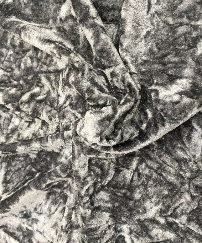 GREY Luxury Crushed Velvet Fabric - Backdrop Sofa Cushions Curtains PD18