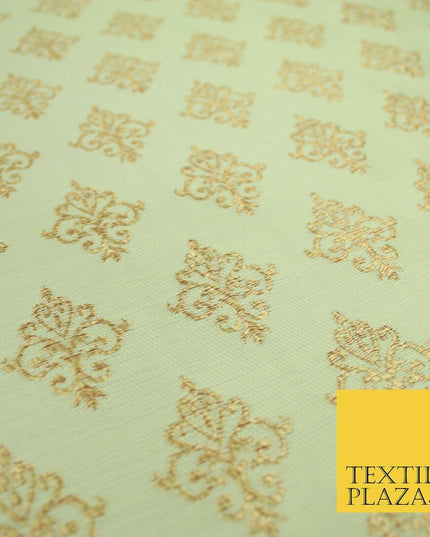 Luxury Classic Damask Ornamental Woven Brocade Dress Fabric Waistcoat Ethnic