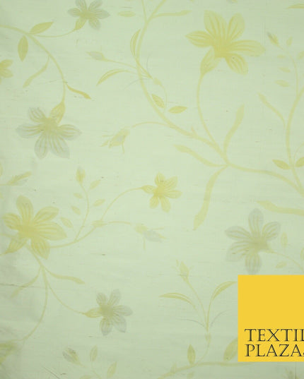 5 Pastel Colours - Floral Printed 100% PURE Dupion Raw Silk Bridal Flower Fabric