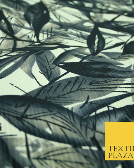 NEW Printed Polyester Crinkle Pleated Textured Summer Stripe Leaf Dress Fabric