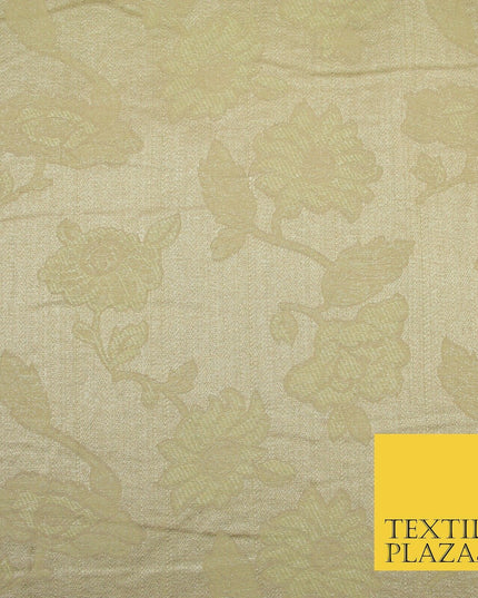 Gold Floral Glitter Shimmer Lurex Jacquard Dress Fabric Skirt Craft Curtain 1881
