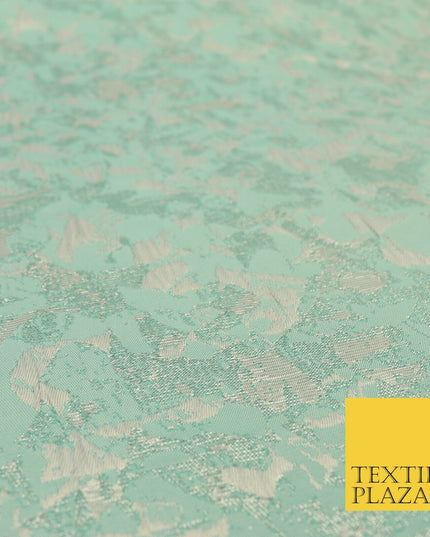SEA GREEN Luxury Abstract Metallic Textured Brocade Jacquard Dress Fabric 1676