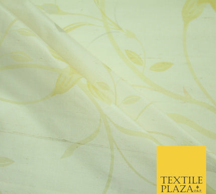 5 Pastel Colours - Floral Printed 100% PURE Dupion Raw Silk Bridal Flower Fabric