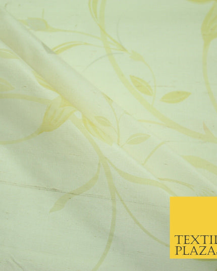 5 Pastel Colours - Floral Printed 100% PURE Dupion Raw Silk Bridal Flower Fabric
