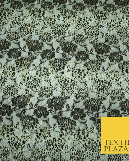 Leopard Cheetah Animal Cat Small Print Net Lace Dress Fabric Sari Sexy Lingerie