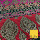 Luxury Multicolour Striped Indian Ornamental Brocade Fancy Banarsi Fabric 1340