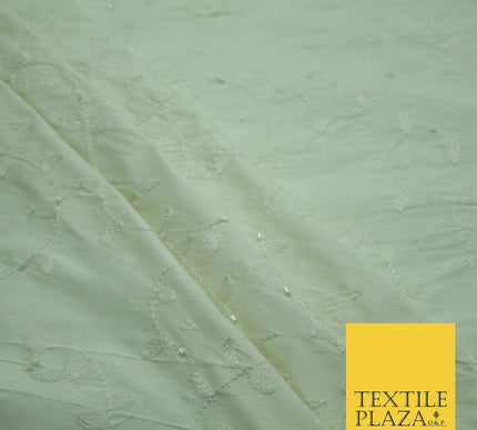 Bridal Bridesmaids Wedding 100% Pure TwoTone Silk Bead Allover Embroidery Fabric