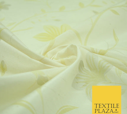 5 Pastel Colours - Floral Printed 100% PURE Dupion Raw Silk Bridal Flower Fabric