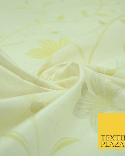 5 Pastel Colours - Floral Printed 100% PURE Dupion Raw Silk Bridal Flower Fabric