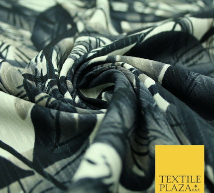 NEW Printed Polyester Crinkle Pleated Textured Summer Stripe Leaf Dress Fabric