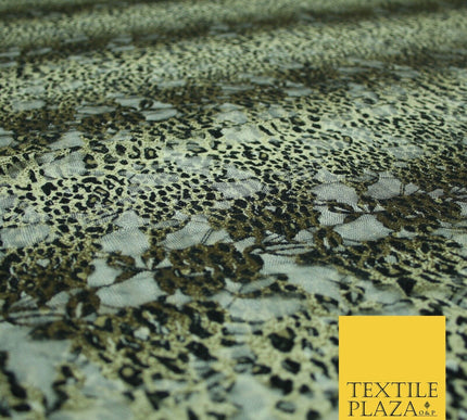 Leopard Cheetah Animal Cat Small Print Net Lace Dress Fabric Sari Sexy Lingerie